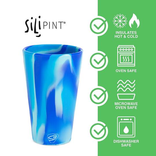 Silipint® 16oz. Hippie Hops & Arctic Sky Silicone Pint Glasses, 2ct.